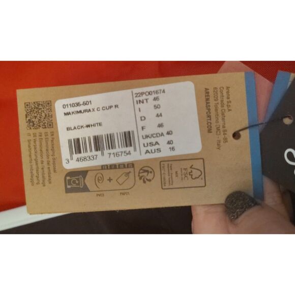 NWT Arena Shapewear Makimurax 1 Piece Size 14 size 40 Built-in bra Swim Sports - Picture 4 of 9